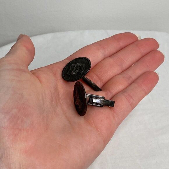 VINTAGE Men's Silver Horse Design Cufflinks - Picture 2 of 4